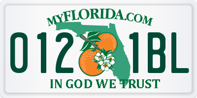 FL license plate 0121BL