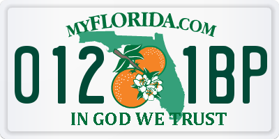 FL license plate 0121BP