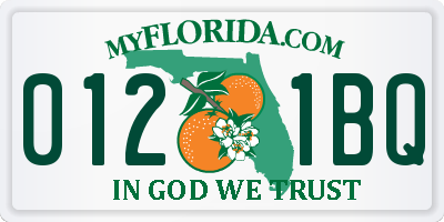FL license plate 0121BQ