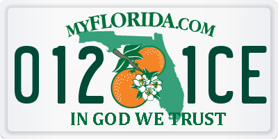 FL license plate 0121CE