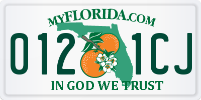 FL license plate 0121CJ