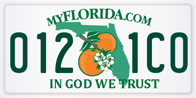 FL license plate 0121CO