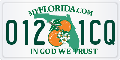 FL license plate 0121CQ