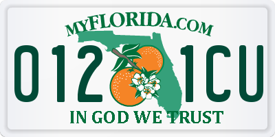 FL license plate 0121CU