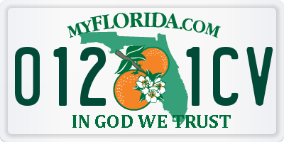 FL license plate 0121CV