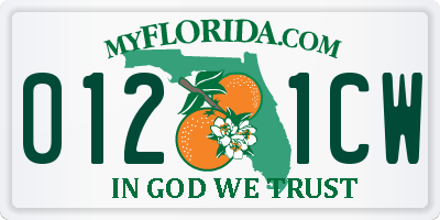 FL license plate 0121CW