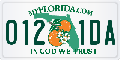 FL license plate 0121DA