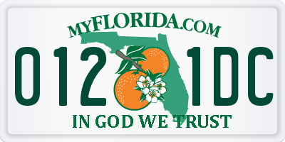 FL license plate 0121DC