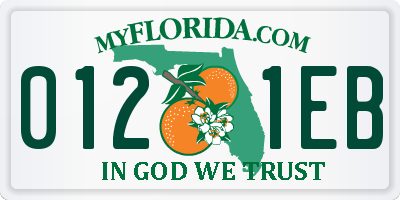 FL license plate 0121EB