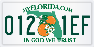 FL license plate 0121EF