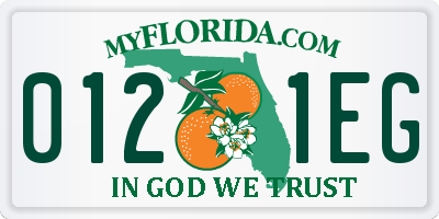 FL license plate 0121EG