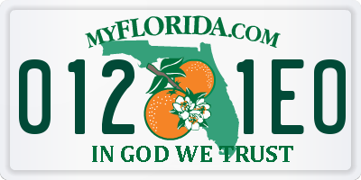 FL license plate 0121EO