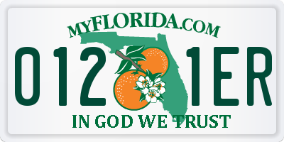 FL license plate 0121ER
