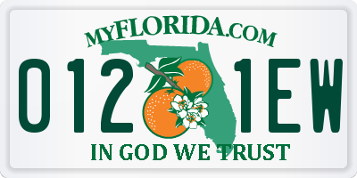 FL license plate 0121EW