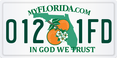 FL license plate 0121FD