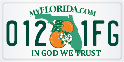 FL license plate 0121FG