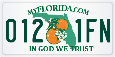 FL license plate 0121FN