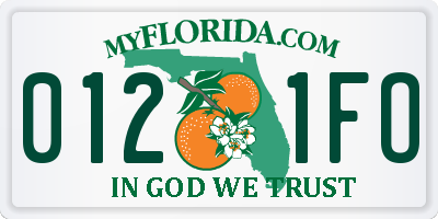 FL license plate 0121FO