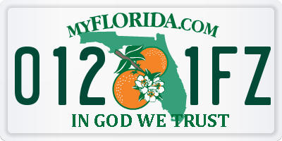 FL license plate 0121FZ