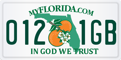 FL license plate 0121GB