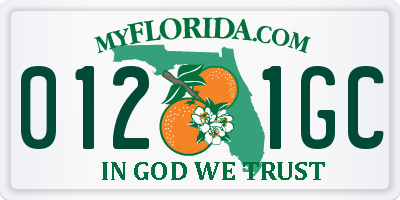FL license plate 0121GC