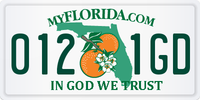 FL license plate 0121GD