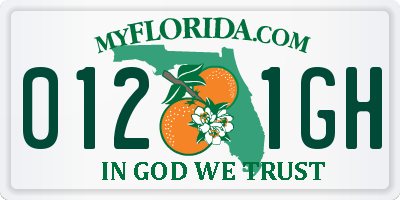FL license plate 0121GH