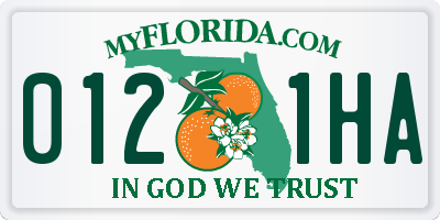 FL license plate 0121HA