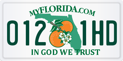FL license plate 0121HD