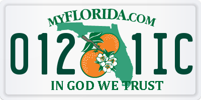 FL license plate 0121IC