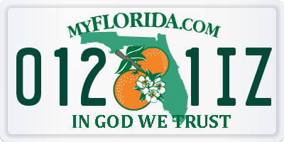 FL license plate 0121IZ