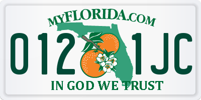 FL license plate 0121JC