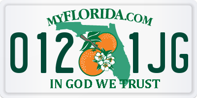 FL license plate 0121JG