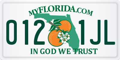 FL license plate 0121JL