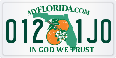 FL license plate 0121JO