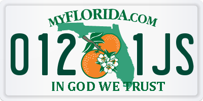 FL license plate 0121JS