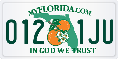 FL license plate 0121JU