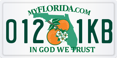 FL license plate 0121KB