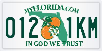 FL license plate 0121KM