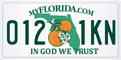 FL license plate 0121KN