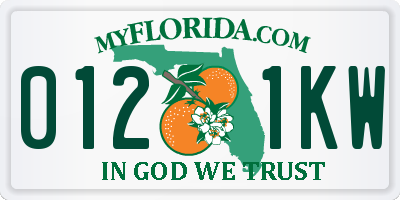 FL license plate 0121KW