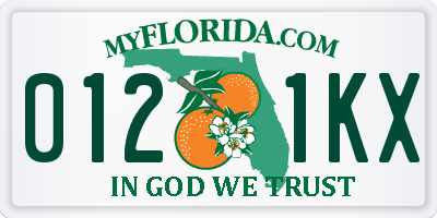 FL license plate 0121KX