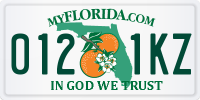FL license plate 0121KZ