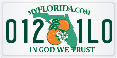 FL license plate 0121LO