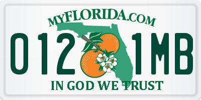 FL license plate 0121MB