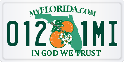 FL license plate 0121MI