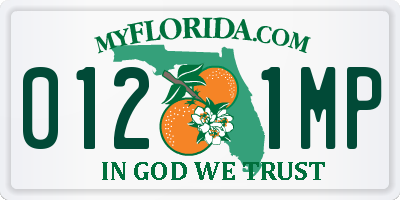 FL license plate 0121MP