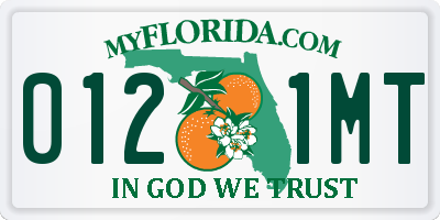 FL license plate 0121MT