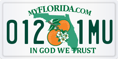 FL license plate 0121MU