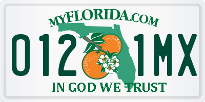 FL license plate 0121MX